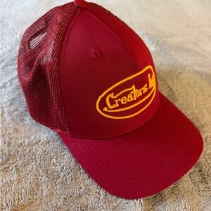 New with Tags Creators Inc. Embroidered Trucker Hat in Dark Red